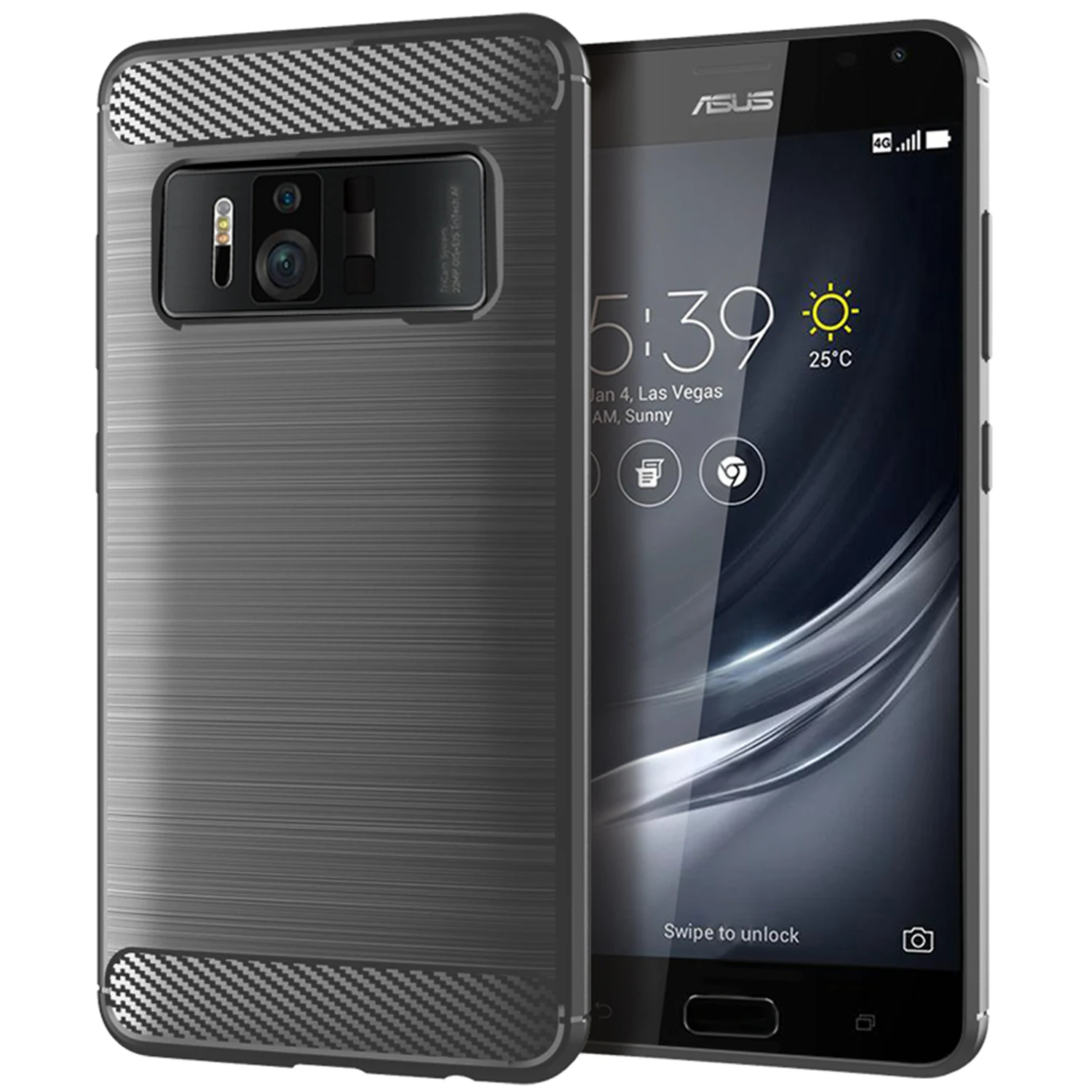 AZiMiYO Углеродное Волокно ТПУ силиконовый защитный чехол для ASUS ZenFone 4 Selfie Lite Pro ZB553KL