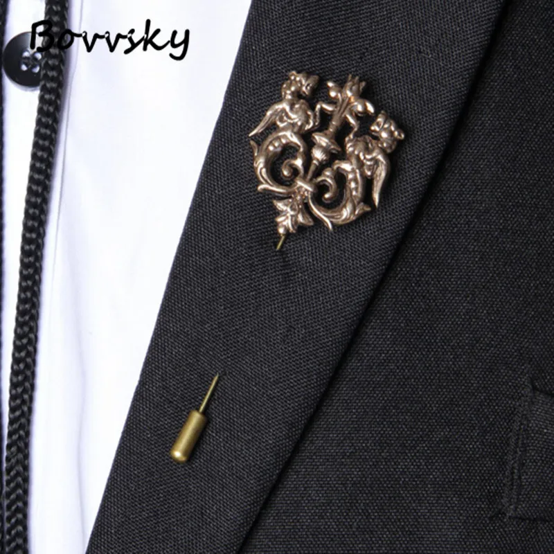 Buy Bovvsky Fashion Collar Pins retro silver gold