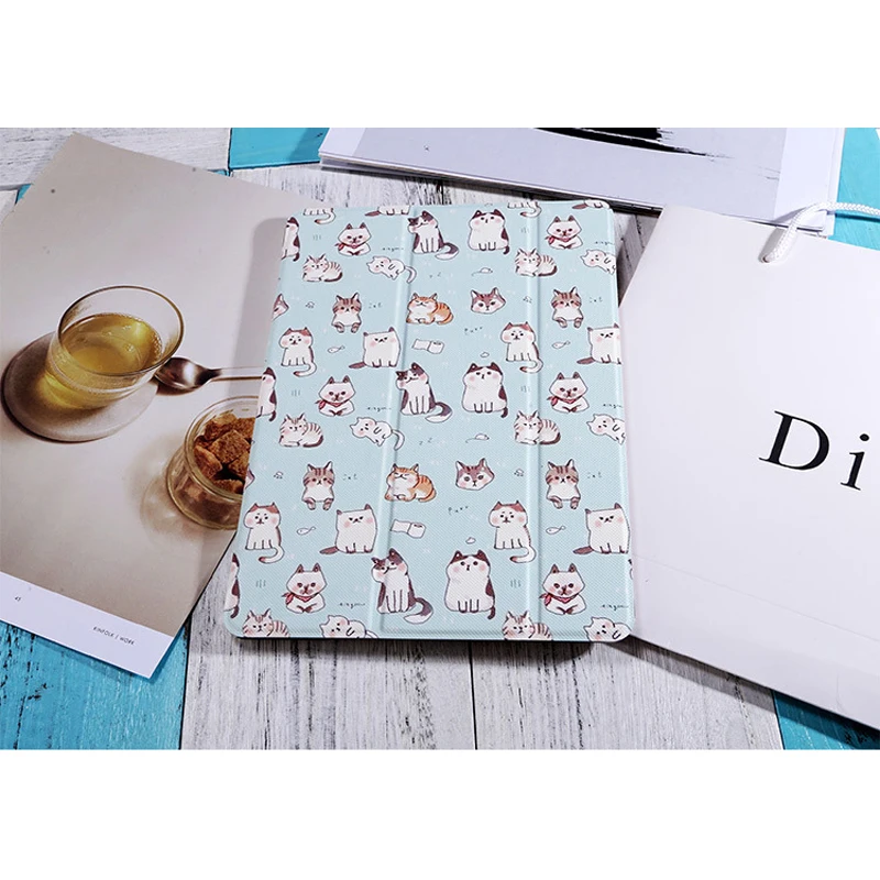 Чехол с рисунком кота из мультфильма для нового iPad Air 1 2 9 7 2017 Mini 3 4 Capa Coque +
