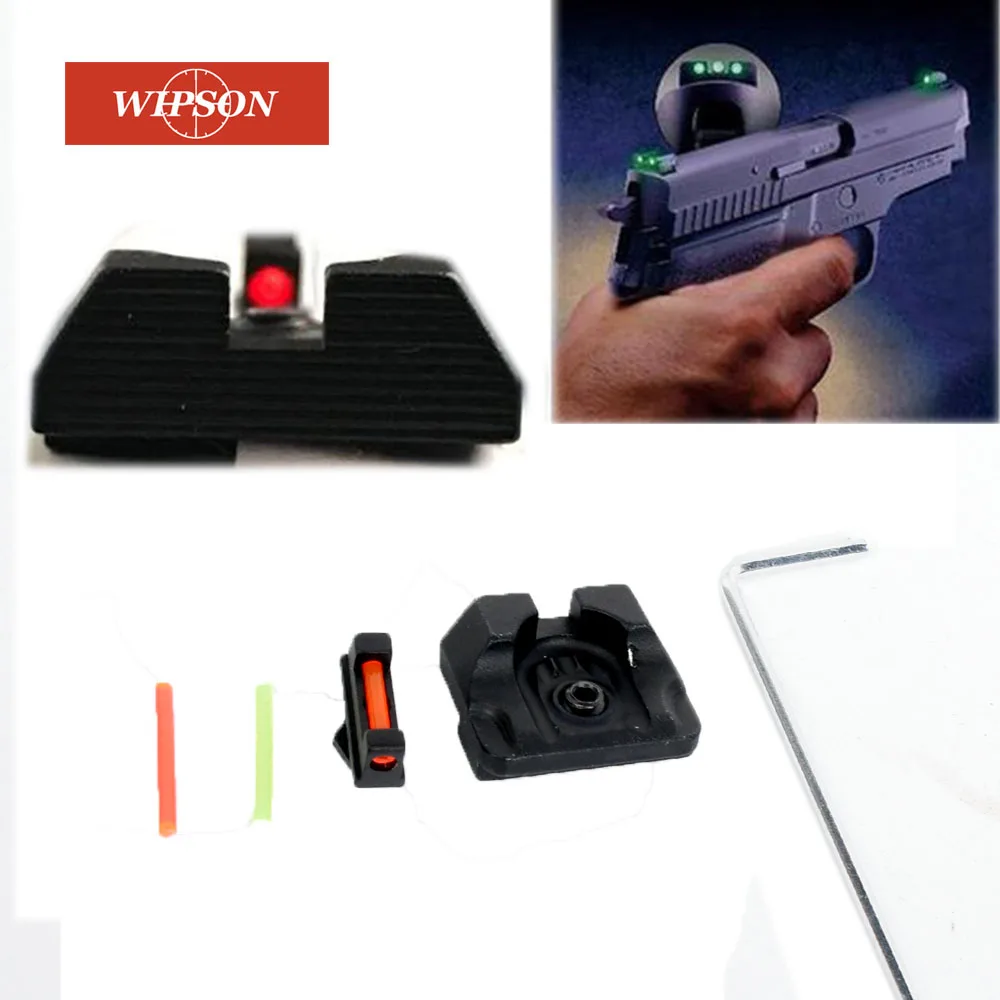 WIPSON Оптическое волокно передний прицел/задний боевой Глок прицел v3 черный для Glock стандартные модели Тактический Охота отличные металлы