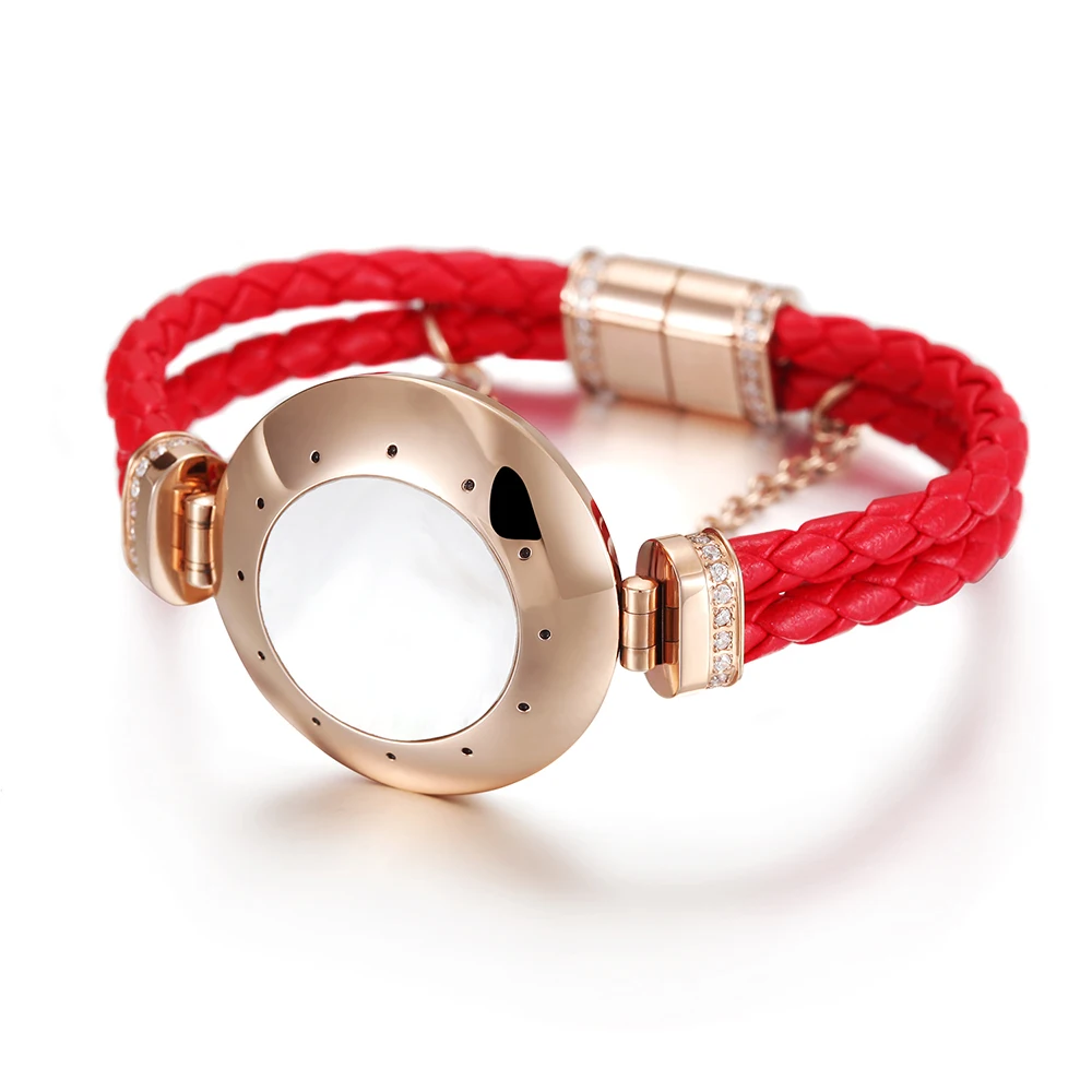 Woven Bracelet Leather Smart Bracelet Rose Gold Color,