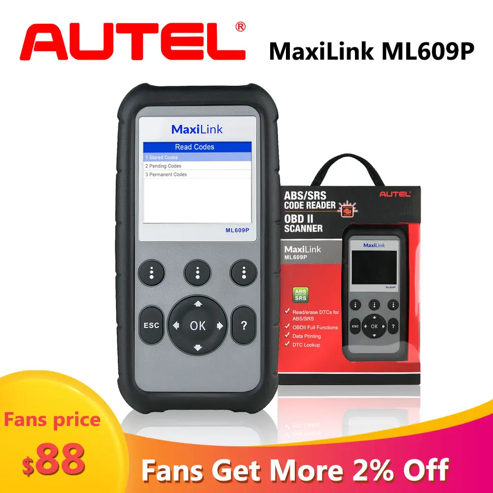 Диагностический сканер Autel AutoLink ML609P профессиональный инструмент для диагностики