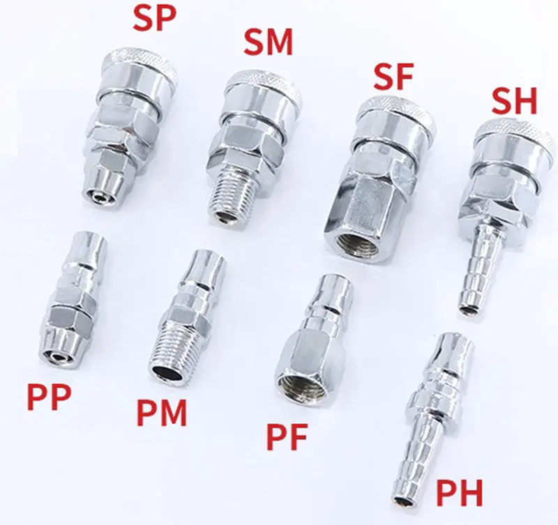 

Pneumatic fittings Air Compressor Hose Quick Coupler Plug Socket Connector SP,PP,SM,PM,SH,PH,SF,PF.