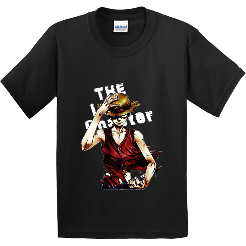 

100% Cotton,Children Anime One Piece Luffy Design T-shirt Kids Fashion Clothes Boys Girls Cool Tops T shirt,GKT015