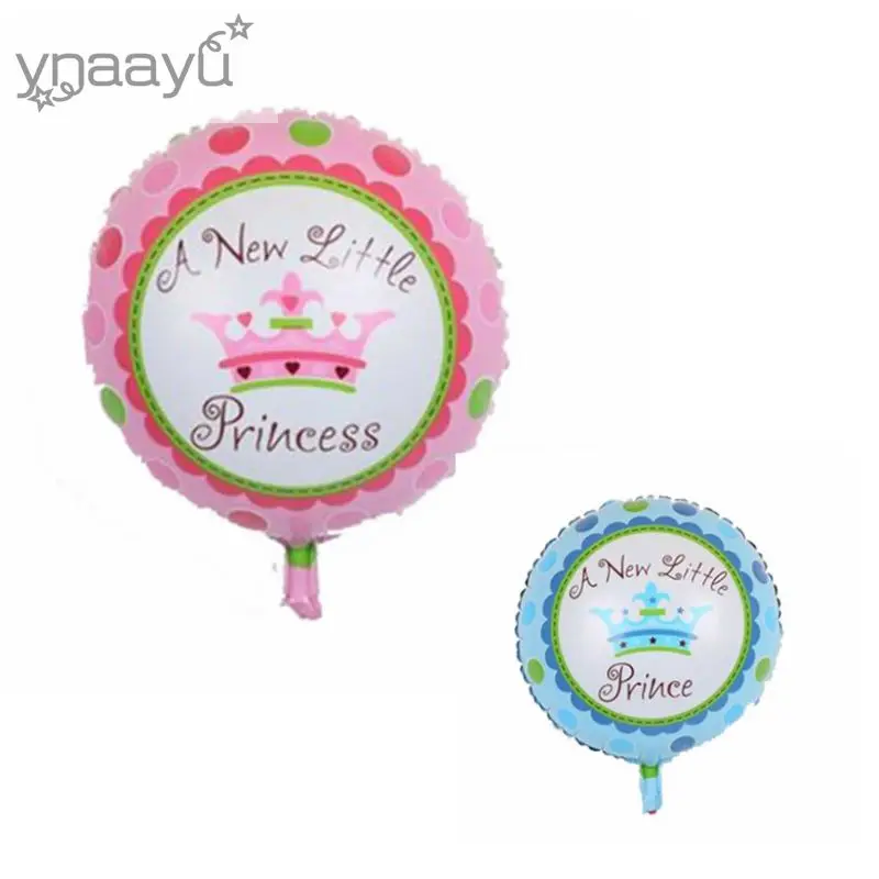 

Ynaayu 1pcs 18inch Prince Or Princess Helium Balloon "A Little Princess" For Newborn Baby Boy Girl Birthday Party Decoration