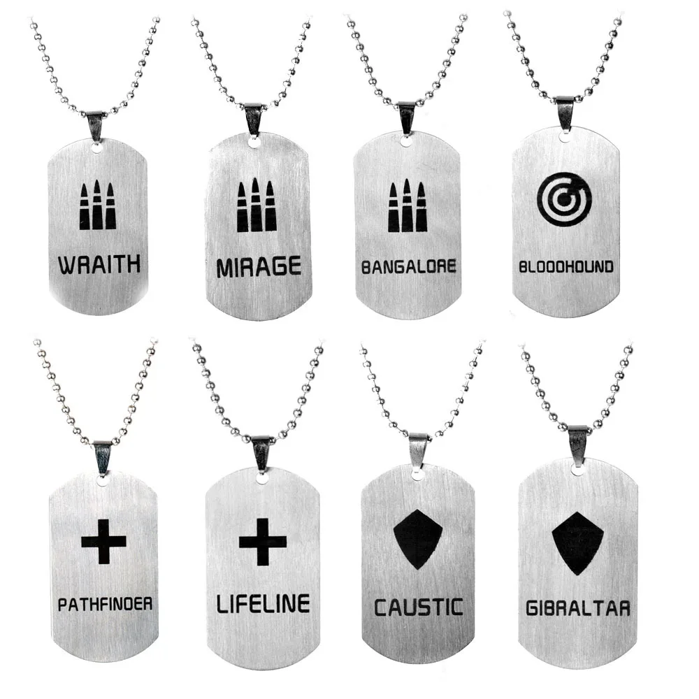 

Apex Legends Dog Tag Necklaces for Men Stainless Steel Necklace Male Neckless Woman Jewelry GIBRALTAR WARITH MIRAGE LIFELINE