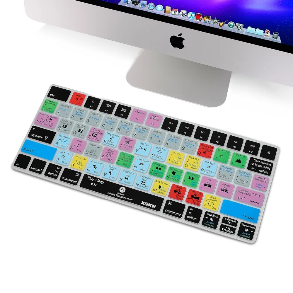 for Apple Magic Keyboard Shortcut Cover Skin, XSKN for Premiere Pro Design Functional Keyboard Skin for Magic Keyboard MLA22LL/A