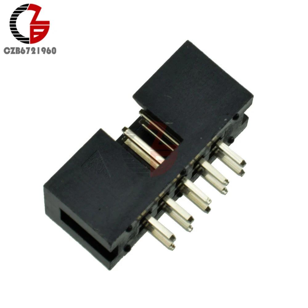 

20PCS 2.54mm 2x5 Pin 10 Pin Straight Male Shrouded header IDC Socket NEW