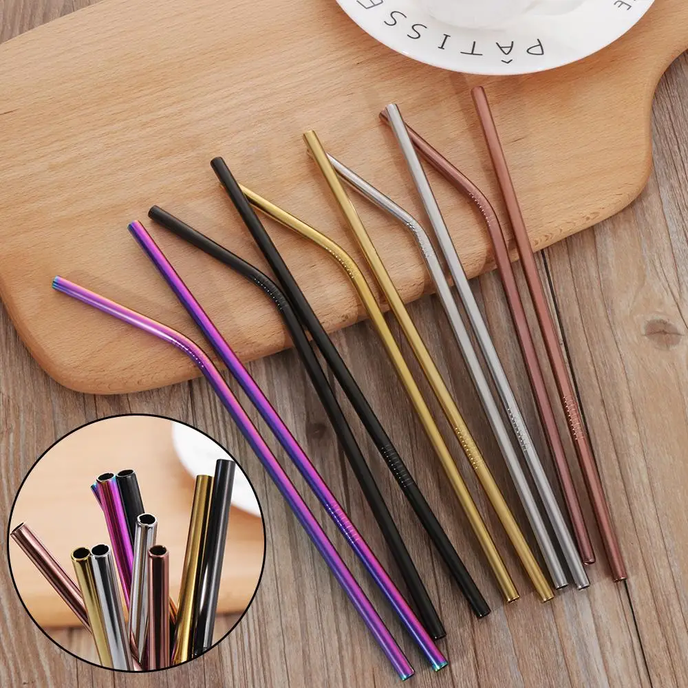 

Colourful Reusable Stainless Steel Straws 4PCS/Pack CJJJCFHS00179