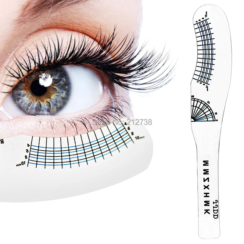 

5pcs Professional Eyelashes Ruler Measure Eyelashes Length and Curling Degree Ruler Portable and Easy Use Eye Lash Tools-A0