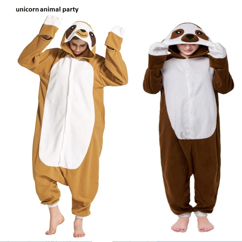 

Kigurumi Unisex Sloth Onesie Pyjamas Animal Sleepsuit Jumpsuits Rompers For Carnival Party Adult Sloth Pajamas Costume Cosplay