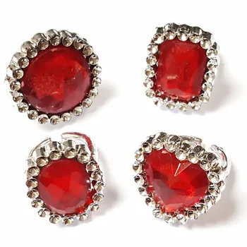 

75pc Red Rhinestone Gem RINGS PRINCESS GIRL'S birthday party favors gift Pinata Bag Filler Loot School Prize wholesales carniva