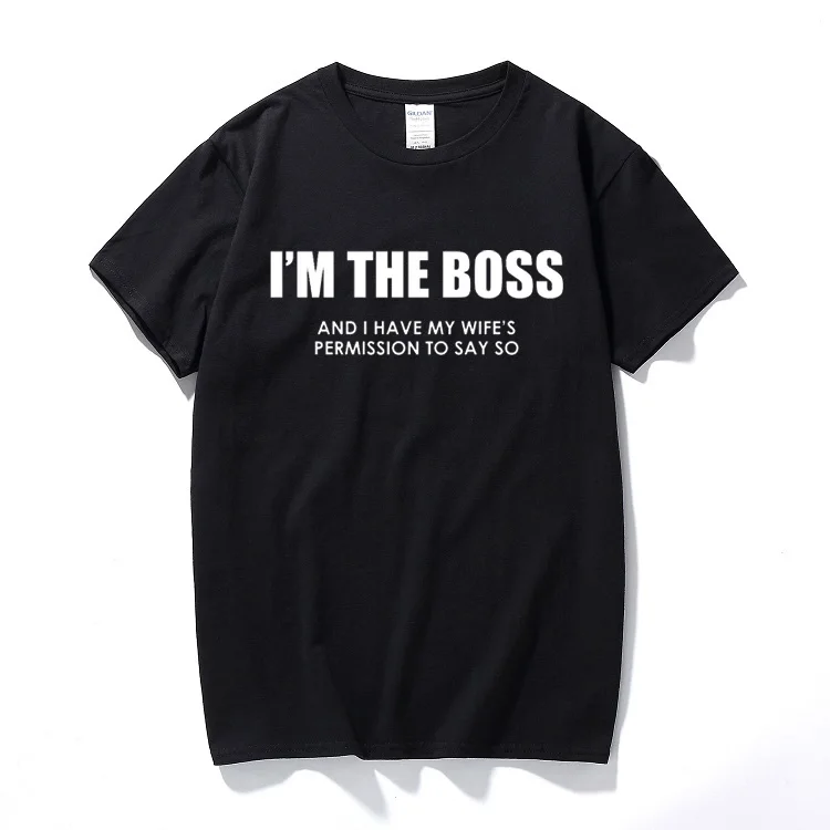 

I'm The Boss Funny Mens T Shirt Husband Wife Rules Novelty Gift Idea Birthday top quality cotton short sleeve t-shirt