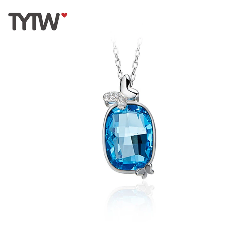

TYTW fashion jewelry Crystals From Austrian S925 Sterling Silver women's pendant necklace gifts for women necklaces