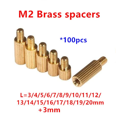 3mm Cylinder Shaped Brass Standoff Spacer Pillars Ochoos 500pcs Male to Female Thread M2 x 9mm 3mm Cylinder Shaped Brass Standoff Spacer Pillars Ochoos 500pcs Male to Female Thread M2 x 9mm