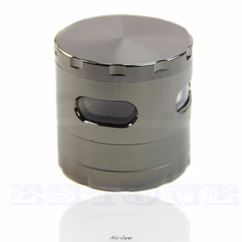 

55mm 4 Piece Zinc Alloy Hand Crank Herb Mill Crusher Tobacco Smoke Grinder