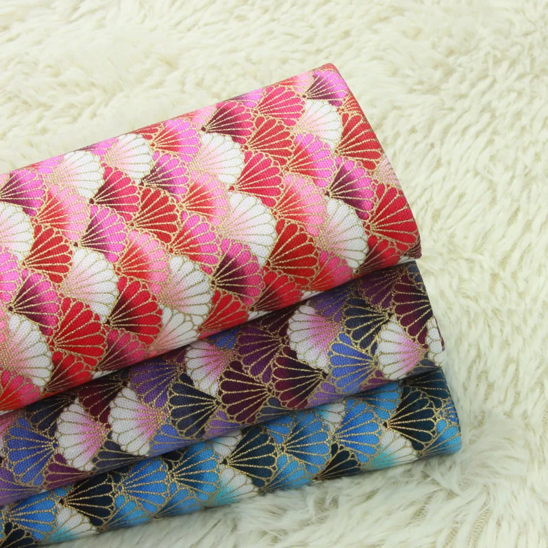 

half yard import cotton linen retro fabric Japanese soft breeze gilt print handmade DIY patchwork bag cloth A699