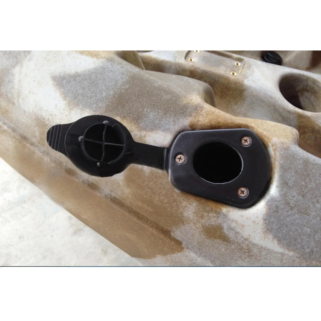 Set of 2 Pieces Kayak Boat Canoe Side Flush Mount Fishing Rod Holder Bracket with Cap Cover Fishing Tackle Accessory Tool
