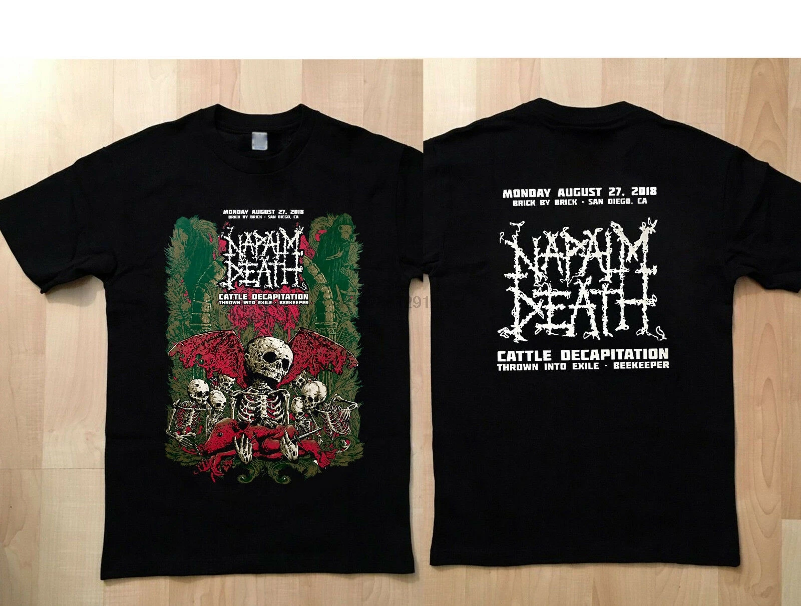 

napalm death august 27 2018 san diego ca new t shirt
