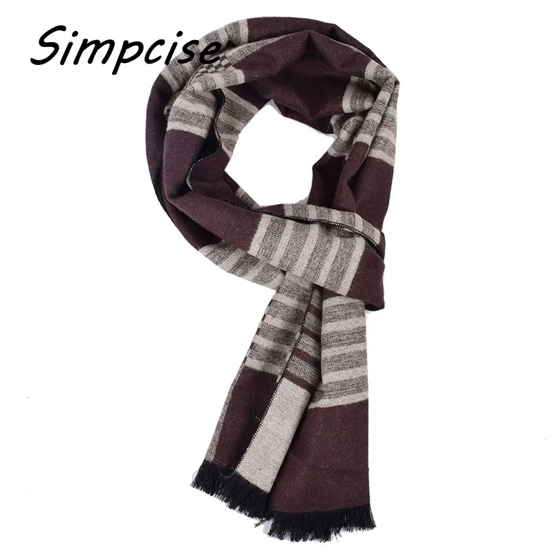 Mens Scarf Winter Fashion Plaid Scarf Brand Warm Scarves Man Luxury Collocation Warp A3A18934 wool scarf mens