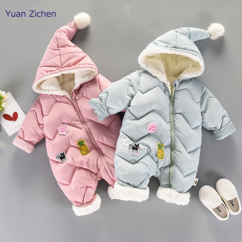 New Baby  Clothes Winter Romper Cotton Padded Thick Newborn Baby Girl Boy Warm Jumpsuit Autumn Fashion baby
