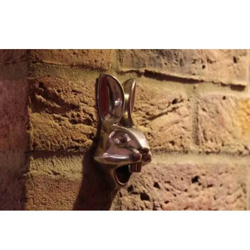 

Hot Sale Stainless Rabbit Iron Wall Mount Bar Beer Glass Bottle Cap Opener Screws Tool