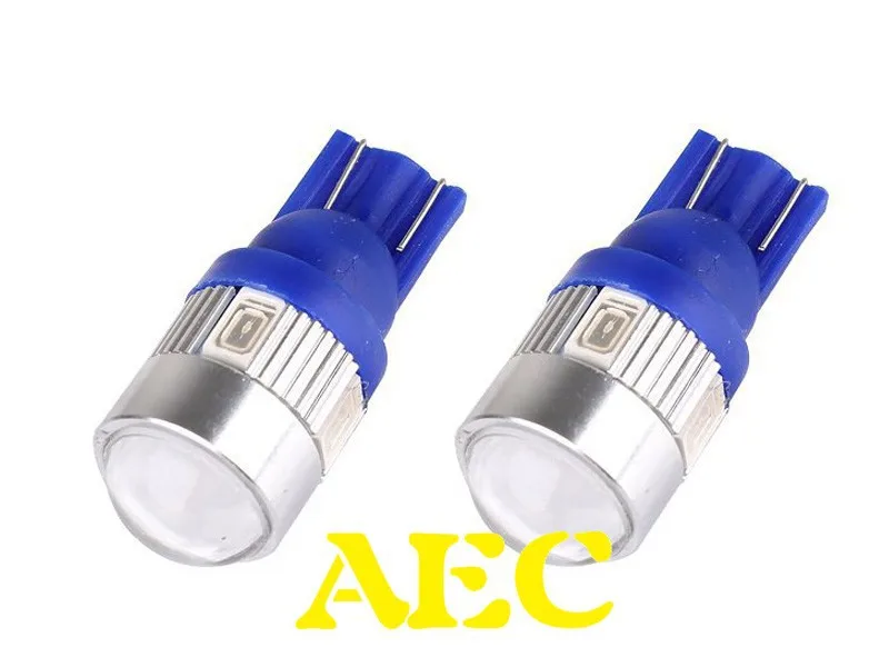 100X высокая мощность T10 светодиодный 5630 6SMD 3 Вт Объектив алюминиевый 5730 6 SMD 194 168 W5W
