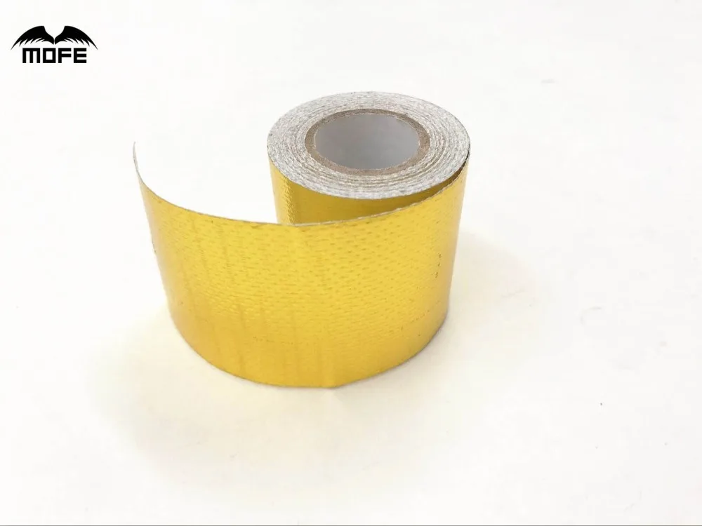 

MOFE A Gold Thermal Tape Air Intake Heat Insulation Shield Wrap Reflective Heat Barrier Self Adhesive Engine 2 Inch