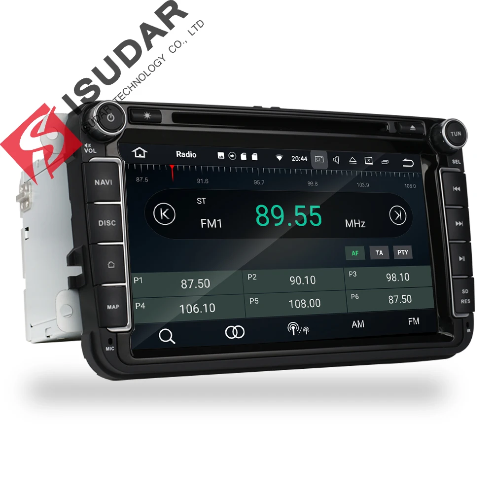 Isudar coche reproductor Multimedia GPS Android 8,0 2 Din para VW/Volkswagen/POLO/PASSAT Golf/trasera cámara de pantalla táctil capacitiva
