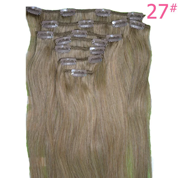 metal Clip Remi in Hair Extensions 115 Grams 8 Pieces/set Straight 22
