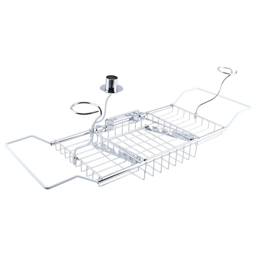 Metal Bathroom Bamboo Bath Bathtub Tray Shelf Bridge Tub ...
