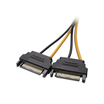 

1pc/5pcs Dual 15Pin SATA Male to PCIe 8Pin(6+2) Male Video Card Power Cable 18cm UY8