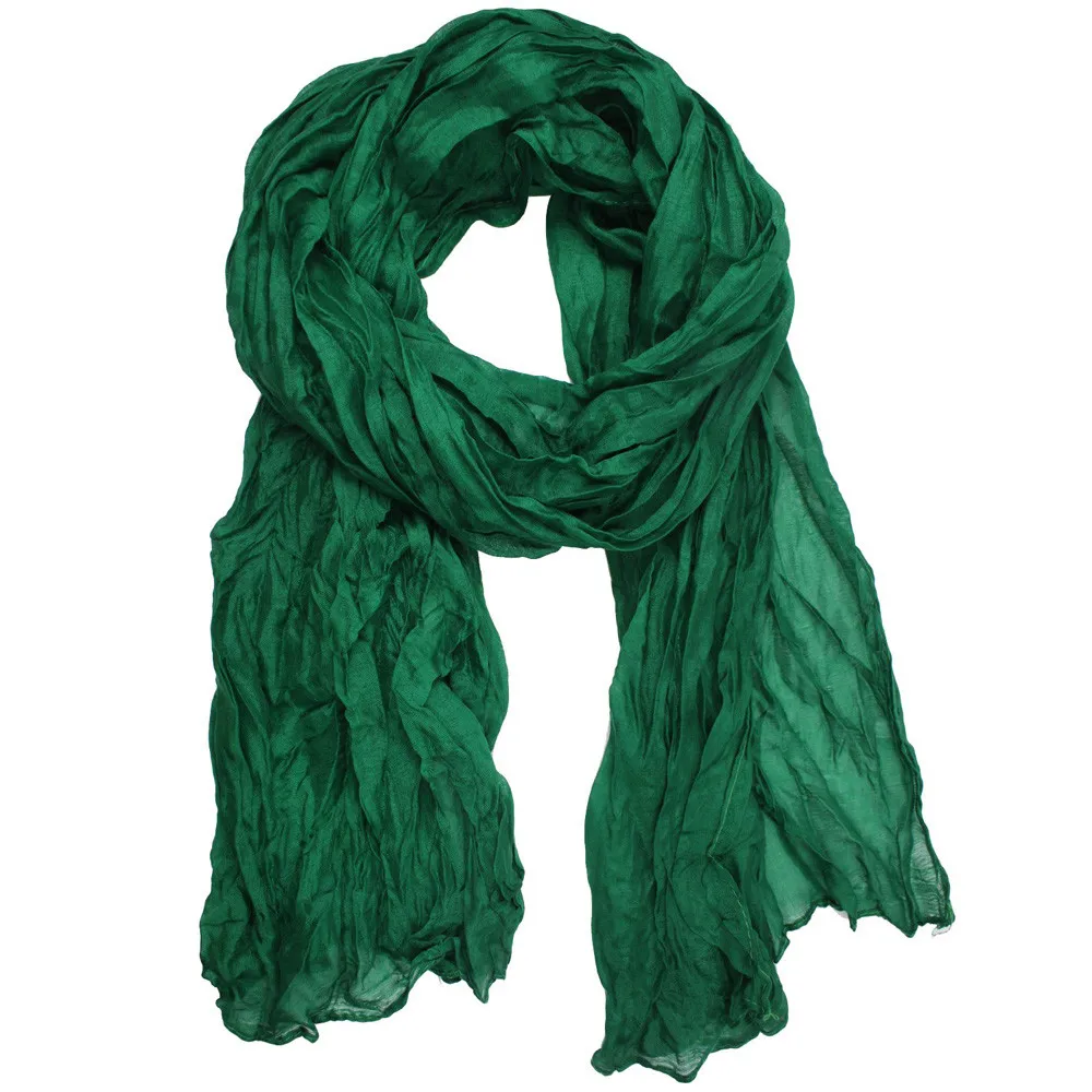 Женский однотонный шарф, модный льняной шарф на осень и зиму, Женская многофункциональная шаль, длинный шарф, женский шарф, bufanda mujer, дешево - Цвет: A