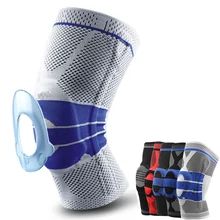 Артрит дышащий нейлон спортивная безопасность наколенники с силиконовыми эластичными боковыми брусьями бандаж Баскетбол Фитнес эластичные бедра