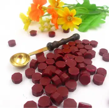 

one wax vintage spoon and 100 pieces sealing wax particles grain pill for Retro seal stamp wedding envelope card hot wax seal