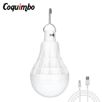 

5 Modes 30W LED Bulb Battery Included USB Rechargeable Camping Lantern Tent Lighting Portable Lamp SOS Usb Bulb Light For Hiking