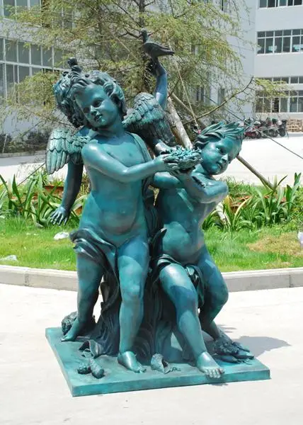 

Life size Statues angel baby Bronze sculptures vintage garden and park decoration Free shipping by sea