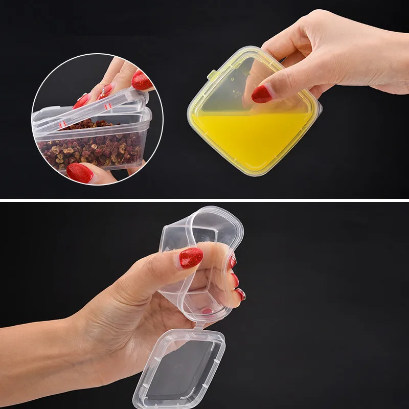 100 шт Высокое качество прозрачный одноразовый пудинг чашка на вынос упаковка маленький Контейнер квадратный соус пластиковая чашка с крышкой