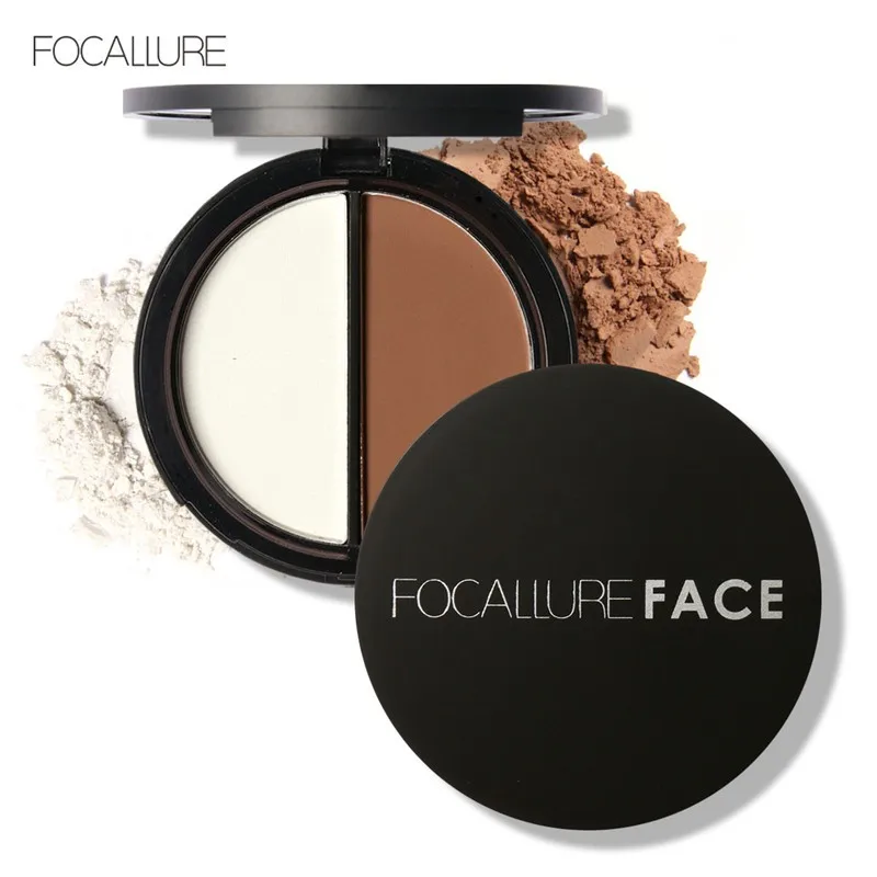 

Focallure Shimmer Blush Bronzer&Highlighters Powder Makeup Concealer Highlighter toFace Stick Palette Makeup Contour 2Diff Color