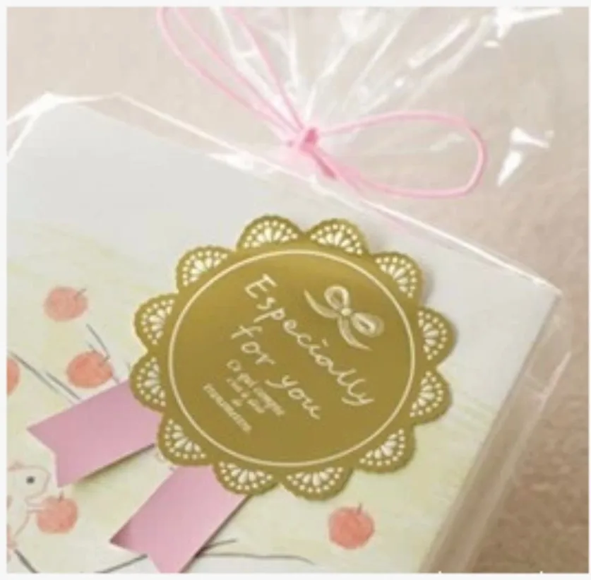 90Pcs/Lot New Golden Pink Badge Especially For You Handmade Cake Packaging Sealing Label Kraft Sticker Baking DIY Gift Stickers | Дом и сад