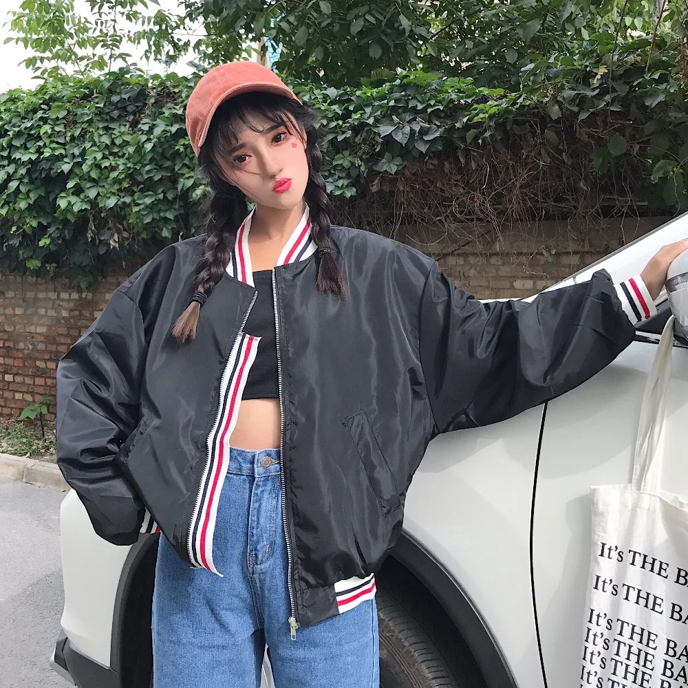 

Bomber Jacket Women New Fashion Women's Basic Jacket Fashion Windbreaker Coat Outwear Female