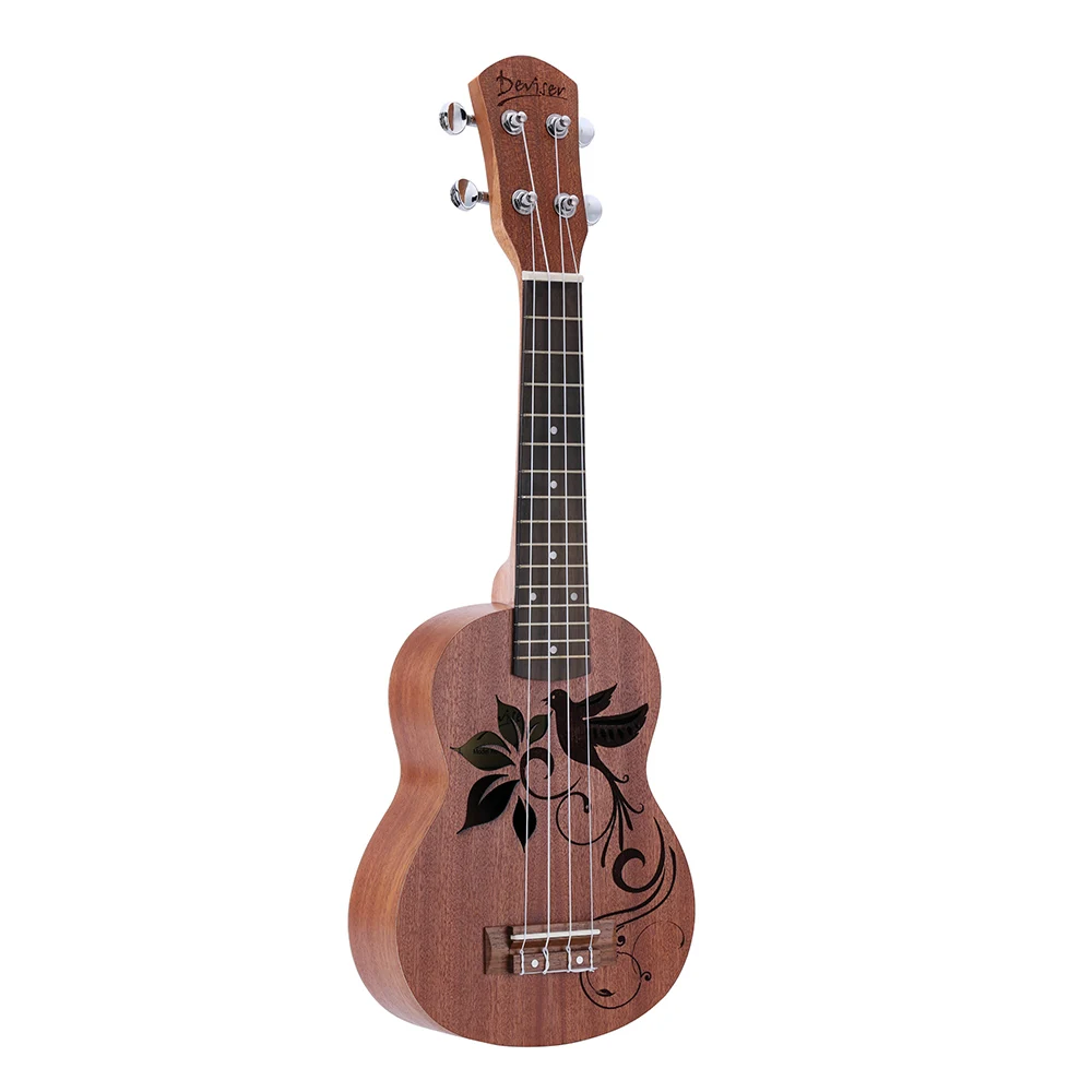 Горячая 21 дюймов укулеле Сапеле Ukelele мини Hawai 4 Струнные инструменты гитара красное дерево, гриф шеи
