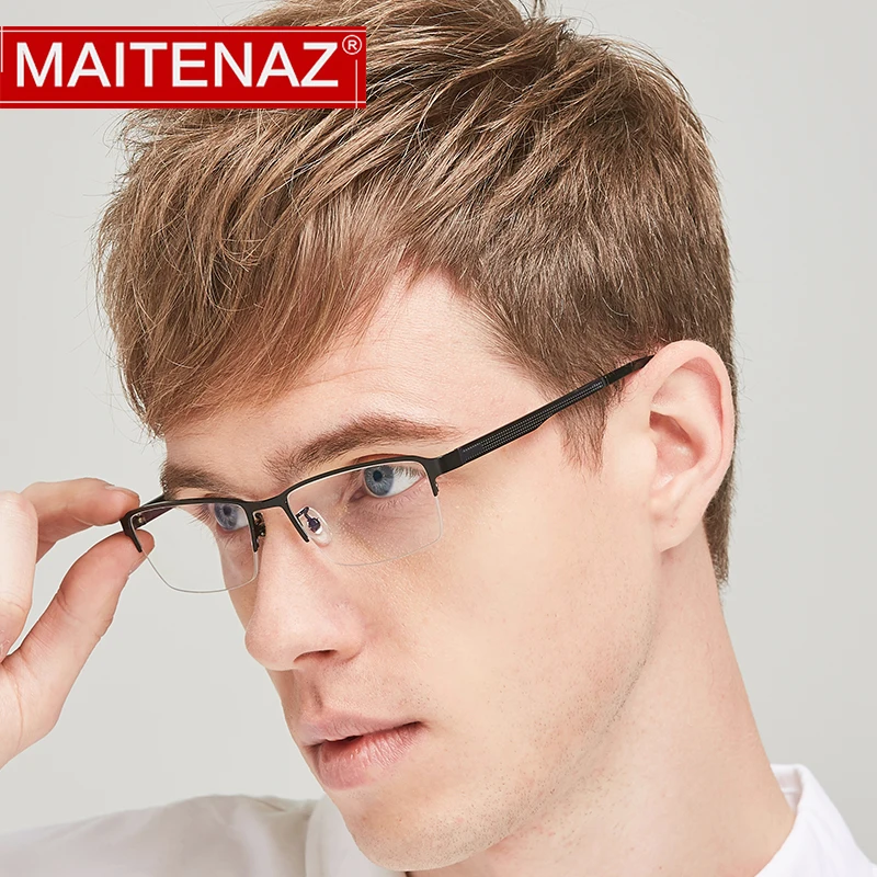 MAITENAZ Anti Blue Ray сплав TR90 прогрессивные многофокальные очки для чтения мужчин модные