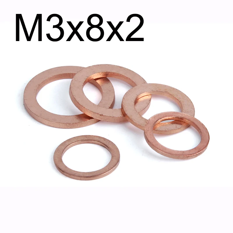 20PCS M3x8x2 Brass Copper Sealing Washer For Boat Crush Washer Flat