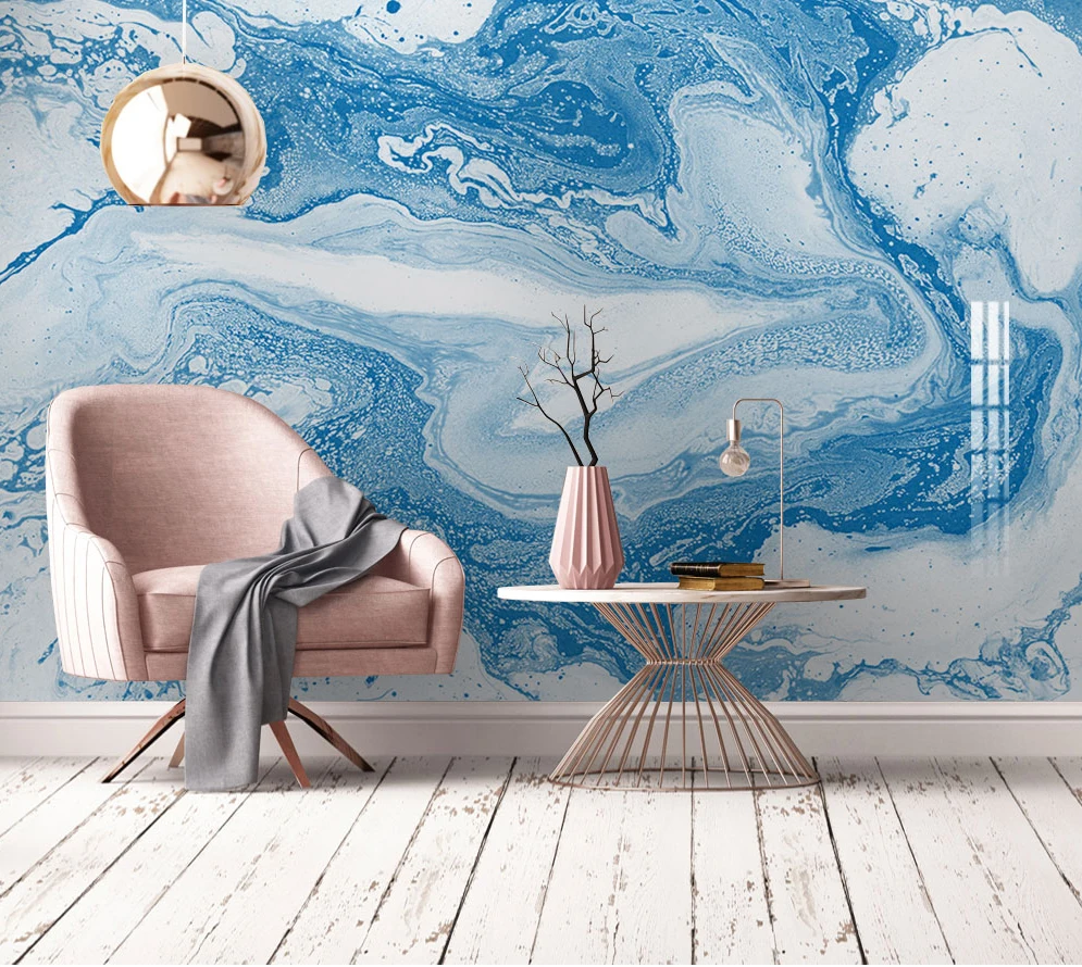 

Bacaz Blue Stone Texture 3d Marble Wallpaper Mural for Living Room 3d Marble Mural Wall paper Wall Stickers Decor