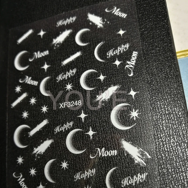 

Fashion 3D Nail Art Sticker Decoration Shadow Moon Star Snow Nail Decal Manicure Design DIY Gradual Adhesive Sticker for Nails