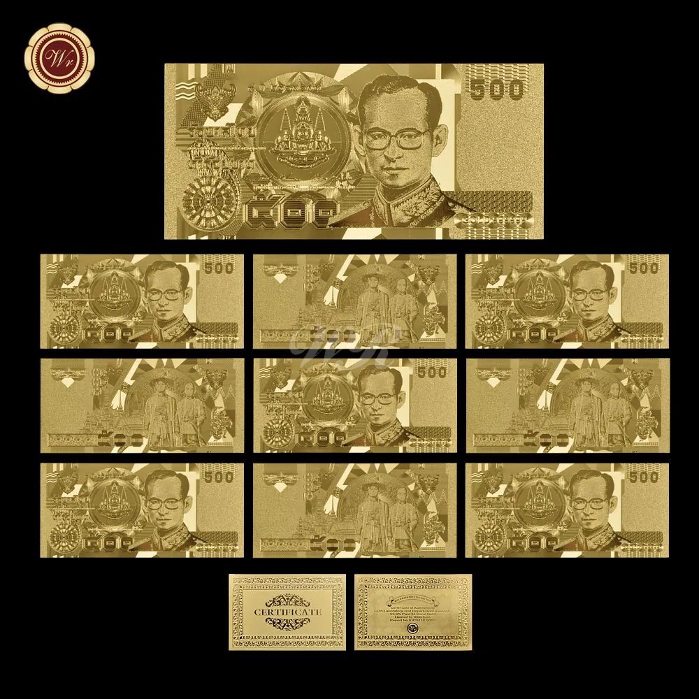WR идеи подарка для мужчин красочная Коллекционная Золотая банкнота 50 батов Золотая фольга бумажные деньги горячая Распродажа банкноты для домашнего декора - Цвет: style 19