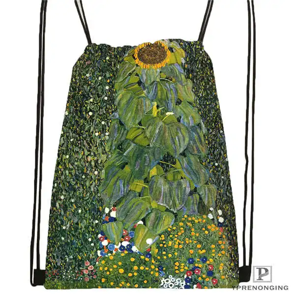 Custom Gustav_Klimt походная сумка на шнурке Cute Daypack Kids Satchel(черная спина) 31x40 cm#20180611-02-98 - Цвет: Drawstring Backpack