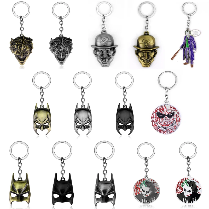 1pcs DC Batman The Joker Keychain Metal Key Chain Pendant Keyring Key