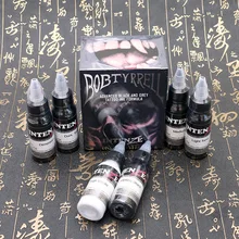 6 бутылка 1 унц. татуировки пигментные чернила Набор Наборы Средства ухода за кожей искусств 30 мл Черный Профессиональный Красота постоянный Макияж краски Интимные аксессуары